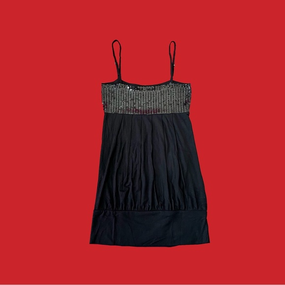 Y2k vintage clockhouse black sequin going out dress - Picture 1 of 5